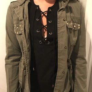 Army green studded jacket